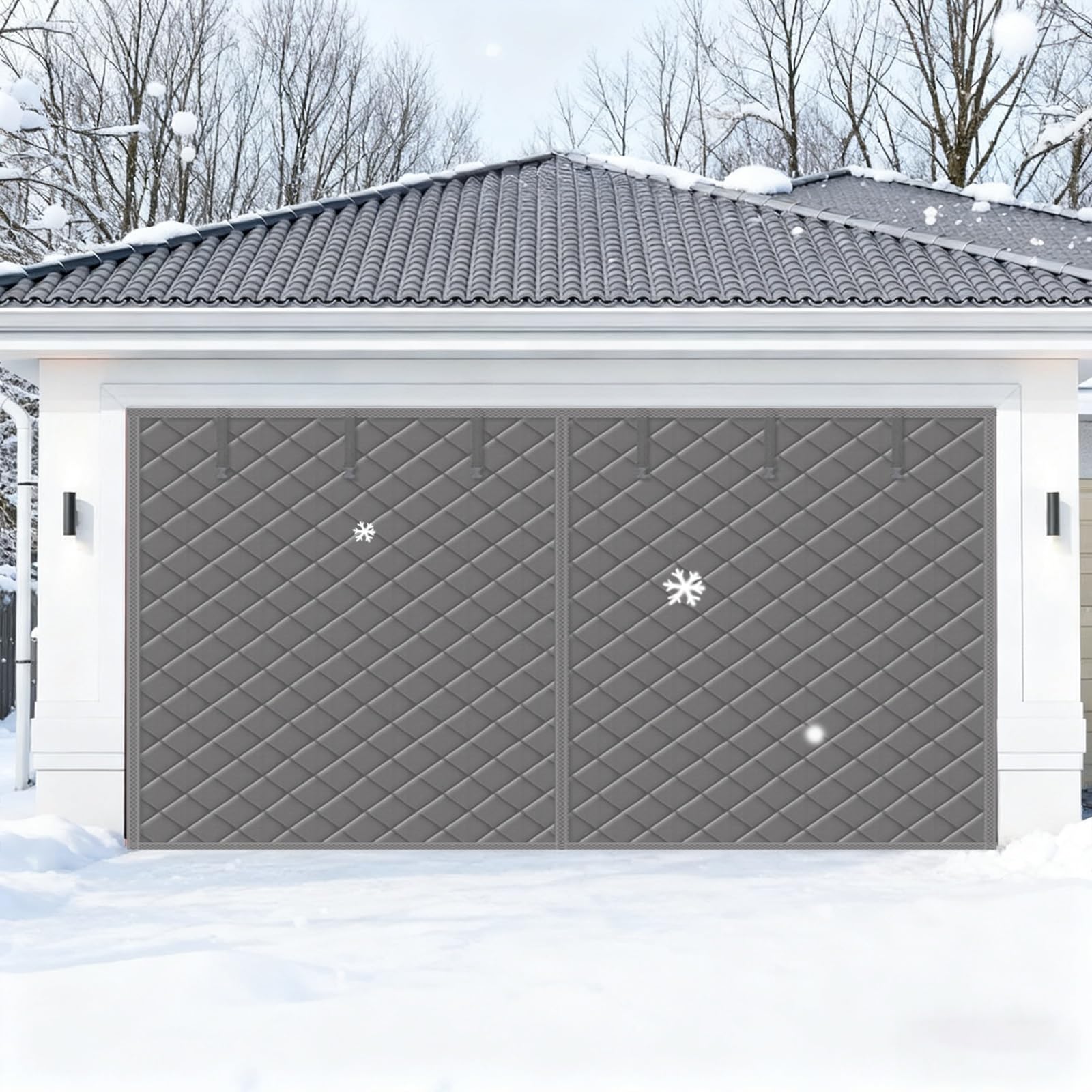 Couverture hivernée grise haut de gamme isolante pour porte d'entrée