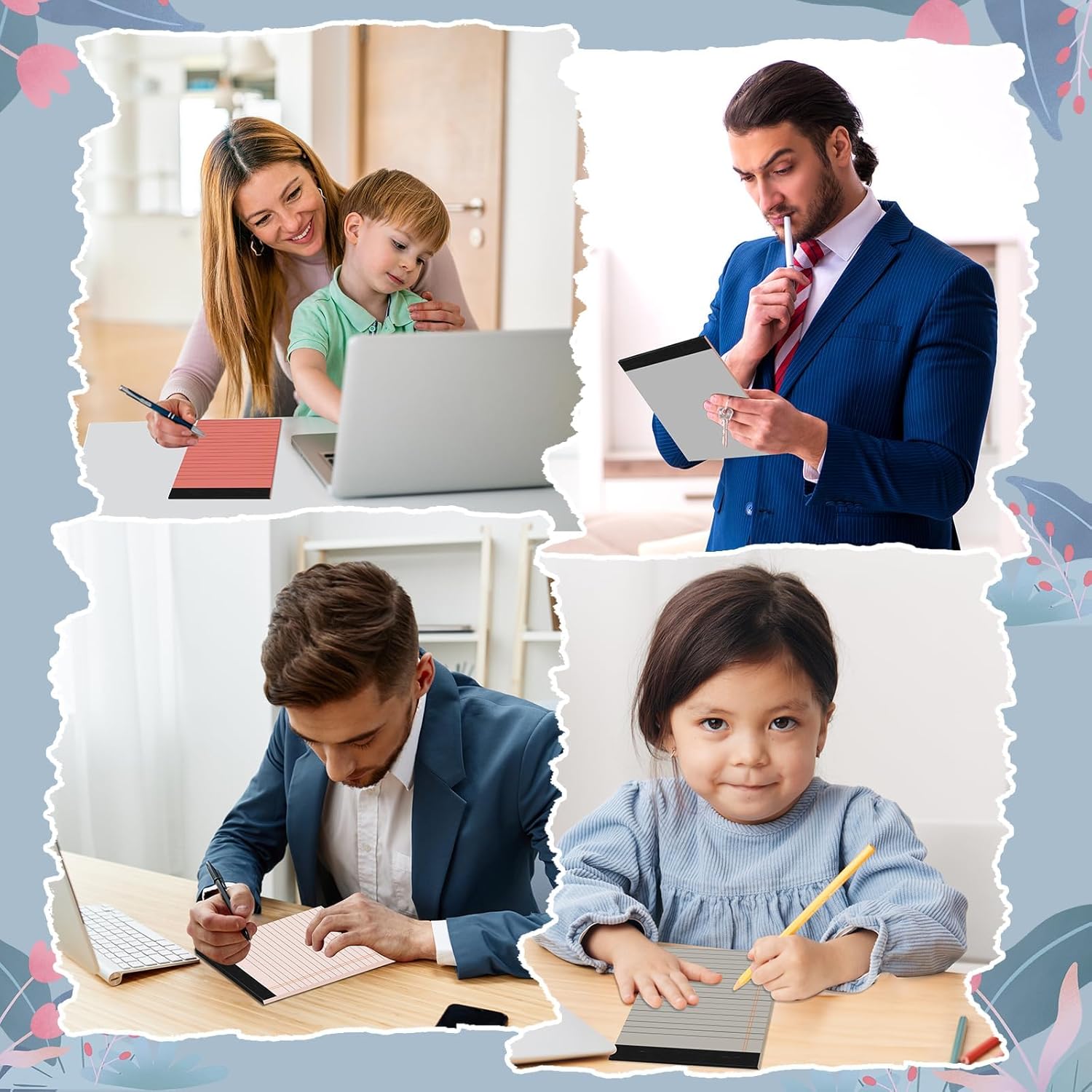 12 PCS 4" x 6" Small Legal Pads College Ruled Lined Mini Pad 80 GSM Vintage Colored Notepad 30 Sheets Memo & Scratch Notepads for Writing Home Office School Work Business To Do List Grocery Lists - Image 5