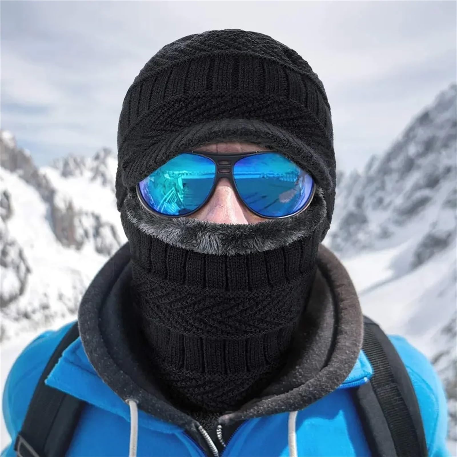 Pasamontañas 2 uds pasamontañas sombrero de invierno for hombres Skullies gorros sombreros gorros de invierno for hombres mujeres bufanda gorro pasamontañas máscara capó sombrero de punto for mujeres