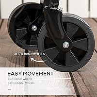 Vista 5 de Outsunny Carro plegable con mango ajustable, carritos de jardín plegables resistentes con ruedas todo terreno, para playa, deportes, compras