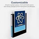 Avery Economy View 3 Ring Binder, 1" Inch, Round Ring, Black, 2 Pockets, 175 Sheet Capacity, Pack of 4 (19203)