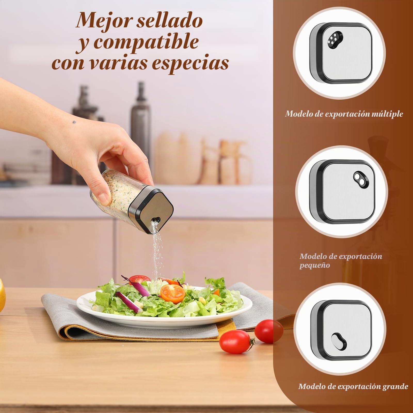 Botella de aceite y vinagre&Pimentero y salero | Botella de aceite y vinagre 200 ml*2, Pimentero y salero 120 ml*2, Con embudo y cepillo de cerdas duras