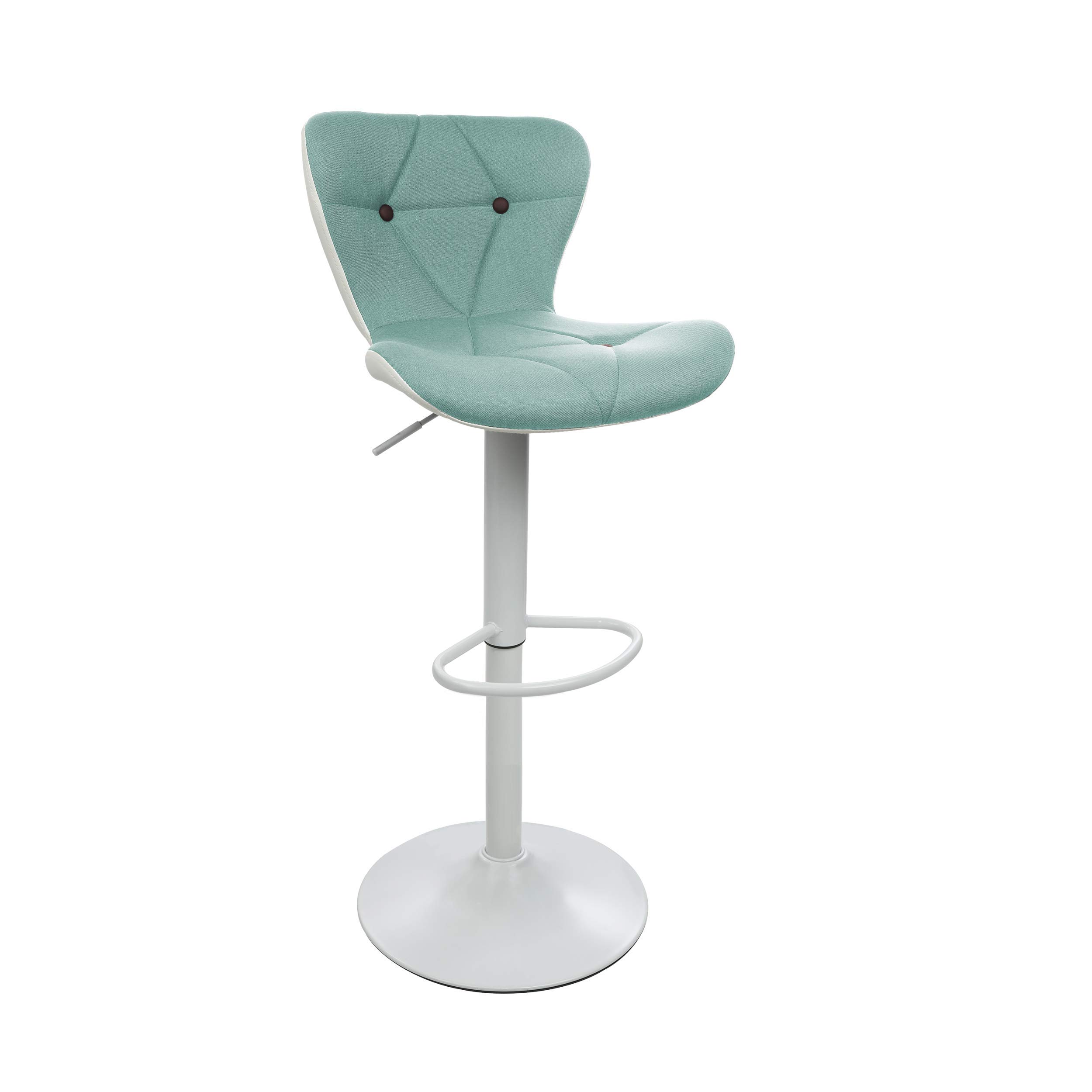 Amazon Com Counter Height Swivel Bar Stools Barstools Bar Height Stool Chair Modern Upholstered With Diamond Stitched Pattern Green And White By Halter Kitchen Dining