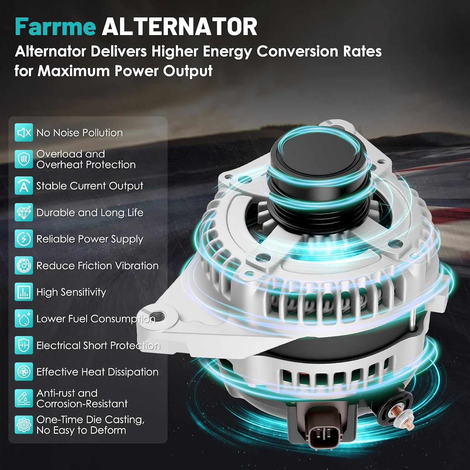 11516 Car Alternator Fit for Toyota Camry 2010-2011 L4 2.5L Automotive Replacement High Output Alternators 104210-2650 27060-0V060-84, 27060-0V060, 270600V060, AL3367X 100A Alternator