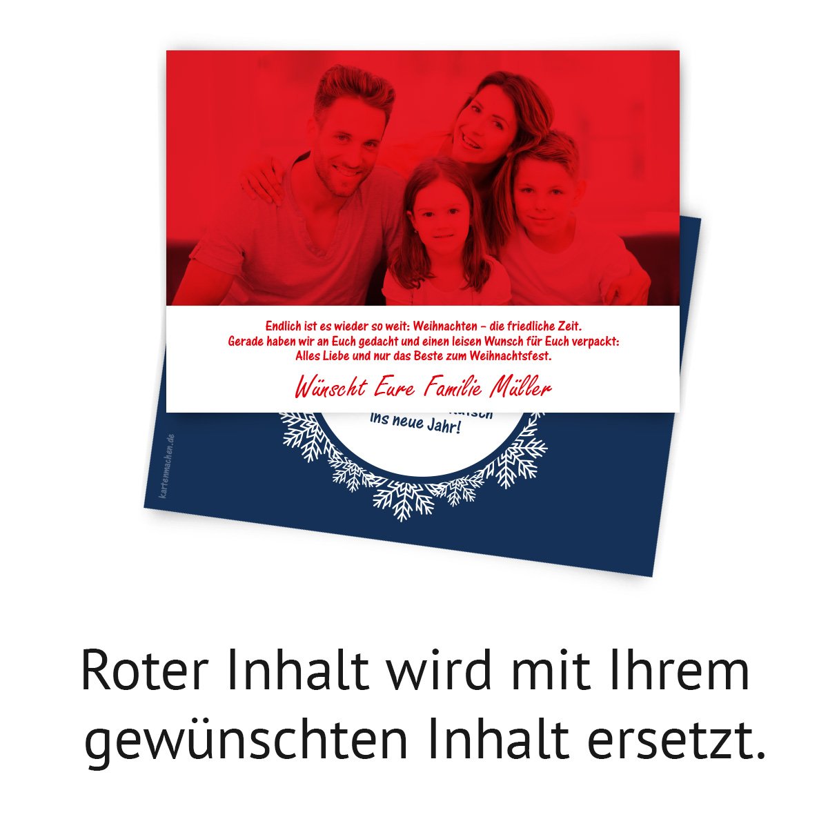 Weihnachtskarten (50 Stück) Familie Privat Grußkarten Weihnachten - gefrorene Kugel