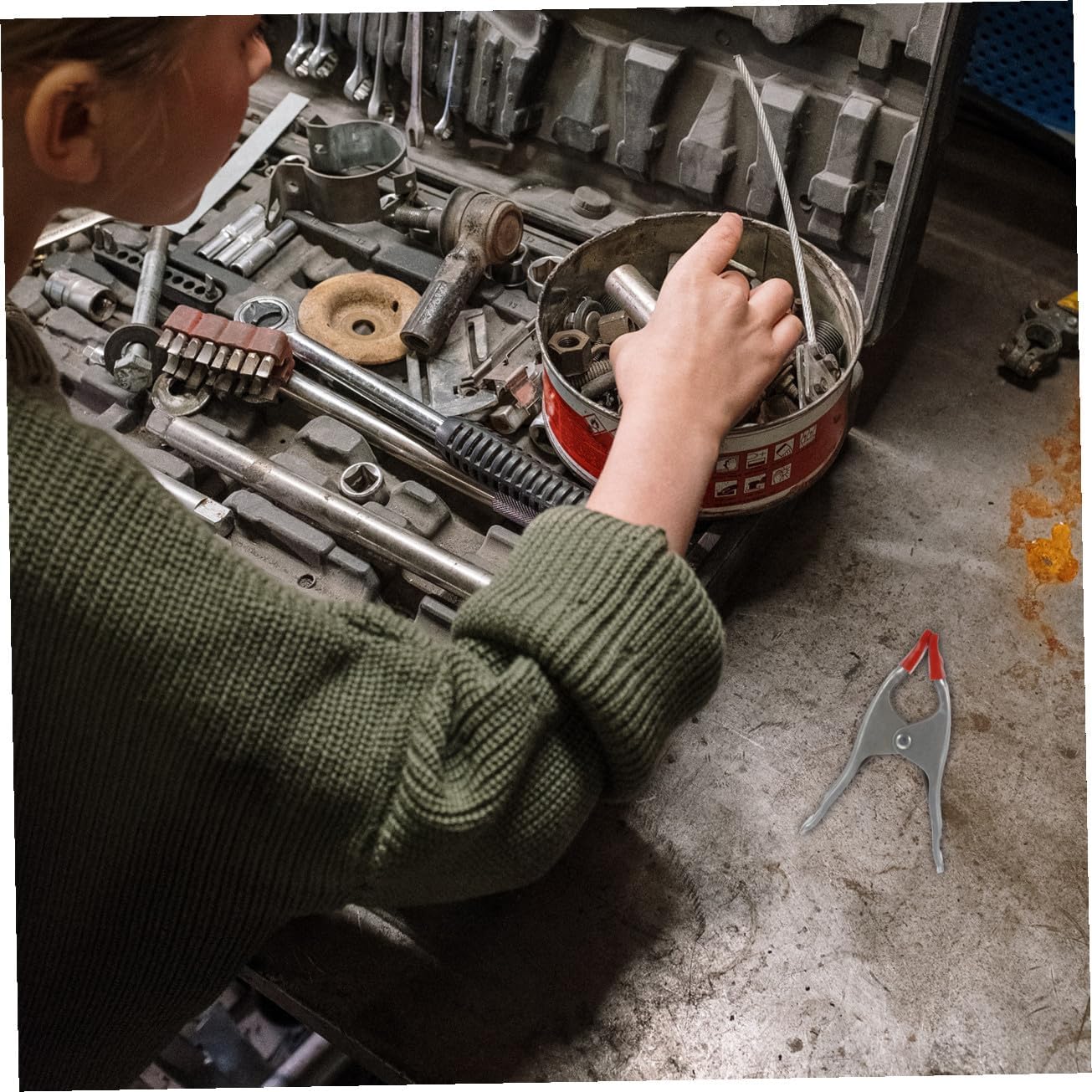 10pcs A-shaped Woodworking Clamps Thickened Iron Spring Clips Strong Carpentry Holding Clips for Woodworking and Stone Fixing 6-inch Set