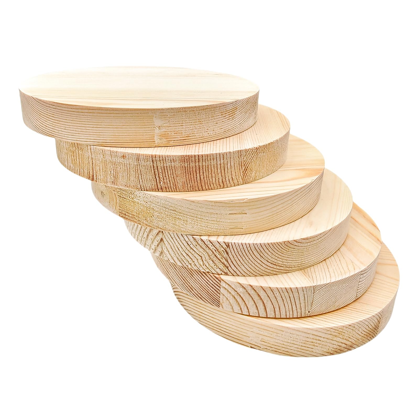 6PCS Pine Circle Plaque, 12x1.5cm Blank Unfinished Round Wooden Circles Plaques for Craft Projects, Engraving, Wood Burning, Painting