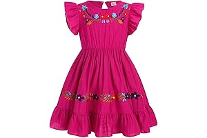 Toddler Girl's Mexican Fiesta Dress in Vibrant Embroidered Design - Size 2T
