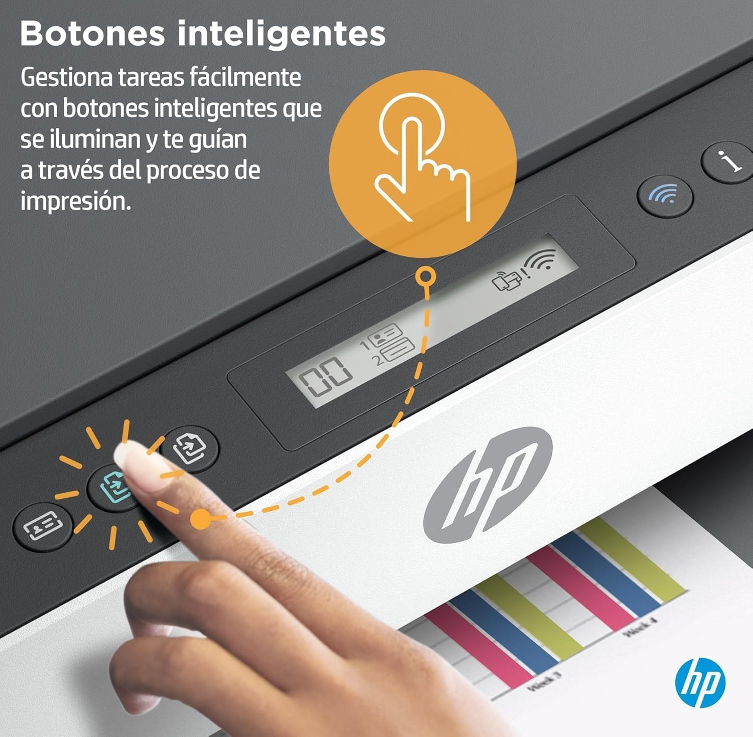 HP Smart Tank 7005 28B54A - Impresora A4 Multifunción con Deposito de Tinta Recargable, Impresión a Color, Escaner, Copiadora, Wi-Fi, Smart App, Blanca y Gris Oscuro