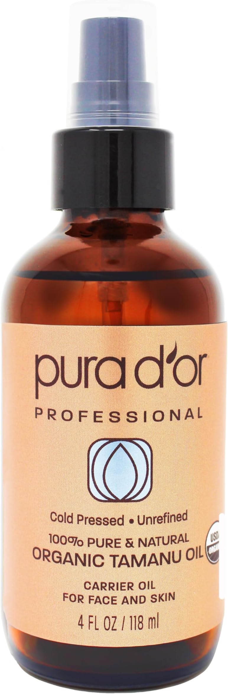 4 Oz Organic Tamanu Oil - USDA Certified 100% Pure & Natural Cold Pressed Carrier Oil, Premium Grade Moisturizer For Skin & Hair - Men & Women