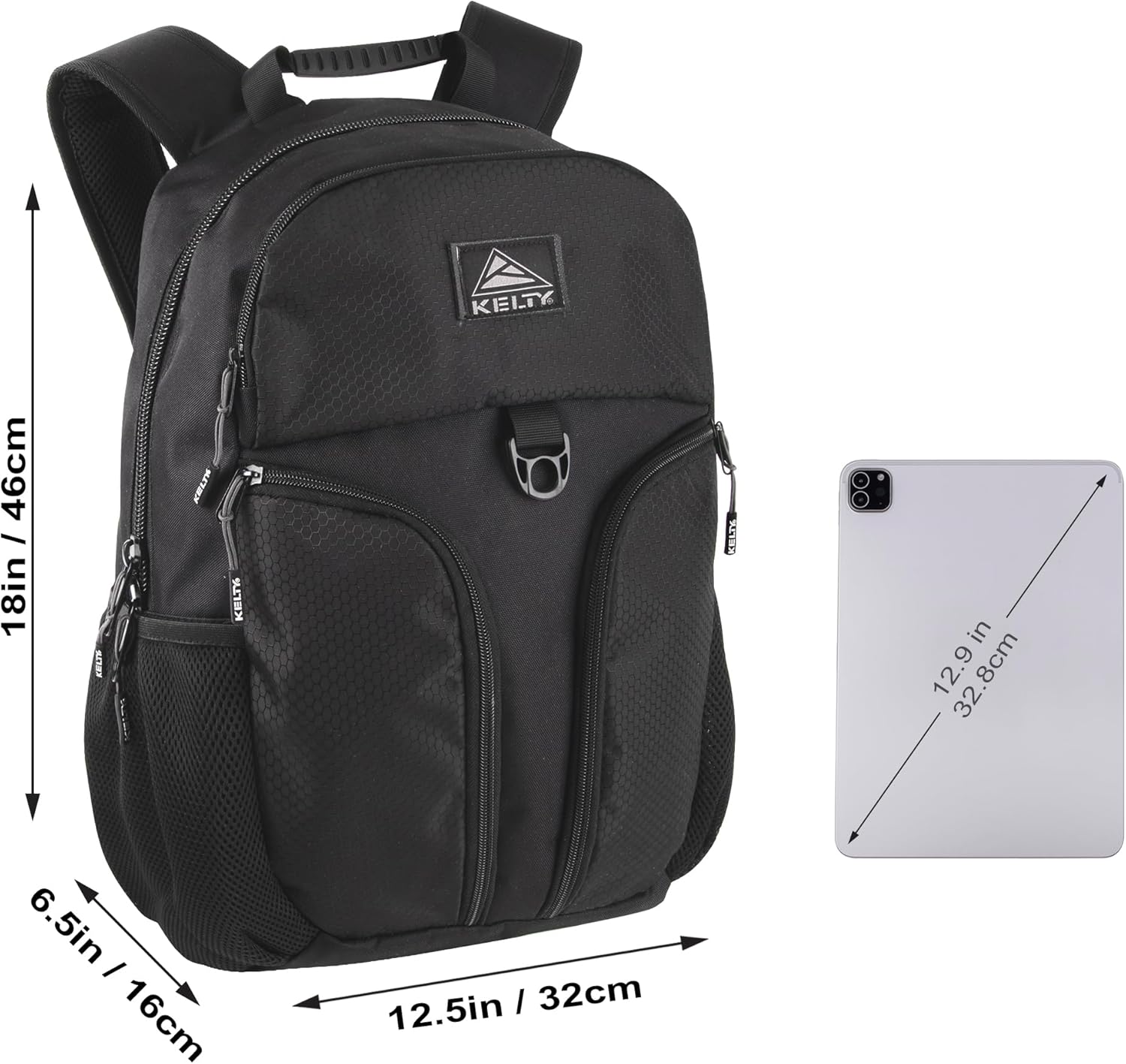 Kelty Black Laptop Backpack 25 Liter, 18 Inch Multipocket College Backpack for Men, Women, Hiking, Work - Image 4