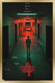 Trends International Netflix Stranger Things: Season 4 - Hawkins Lab Teaser One Sheet Wall Poster, 22.375" x 34", Gold Framed Version