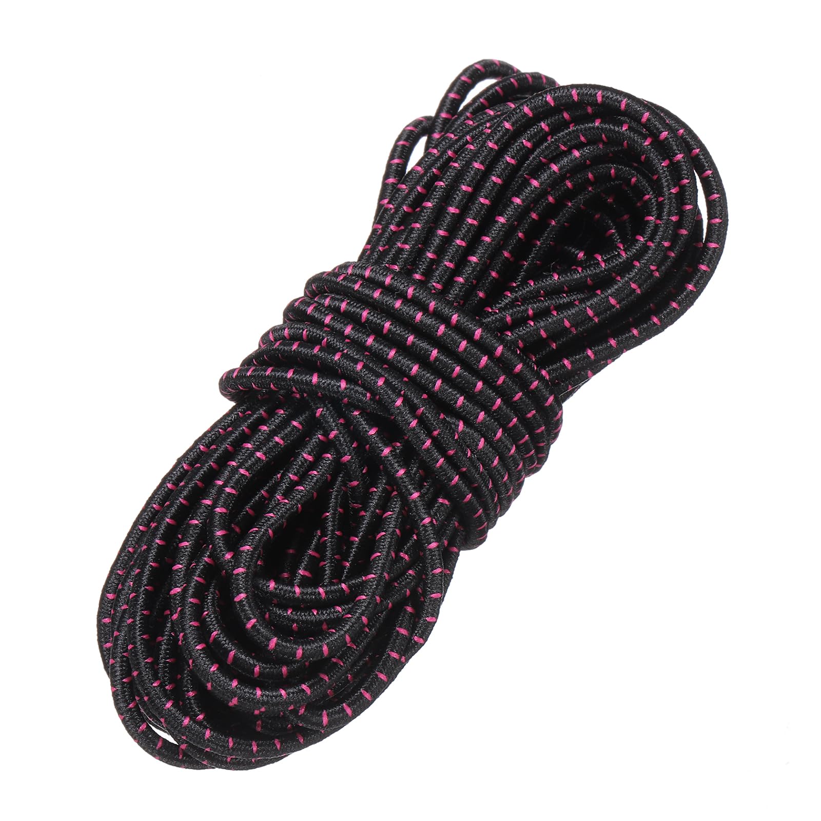 PATIKIL Elastic Bungee Cord, 3mm x 10m Heavy Duty Polyester Bungee Shock Cords Kayak Stretch String Rope for Kayak Strap Tarp Tie Boating Tent Camping DIY Craft, Black-Red