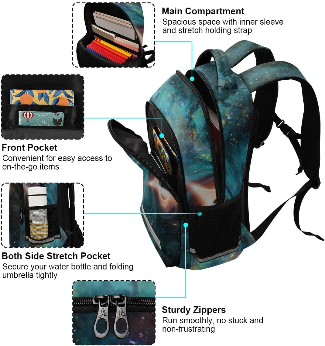 ALAZA Space Galaxy Black Hole Backpack Purse for Women Men Personalized Laptop Notebook Tablet School Bag Stylish Casual Daypack, 13 14 15.6 inch