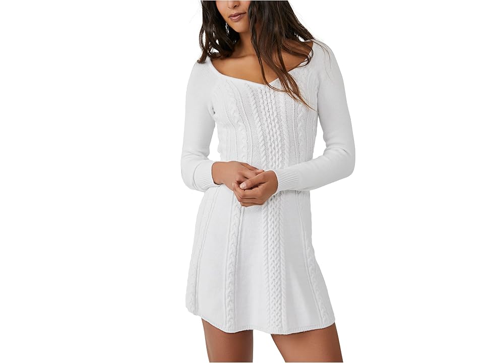 Free People Small World Mini (White) Women's Dress INTERNATIONAL SHIPPING