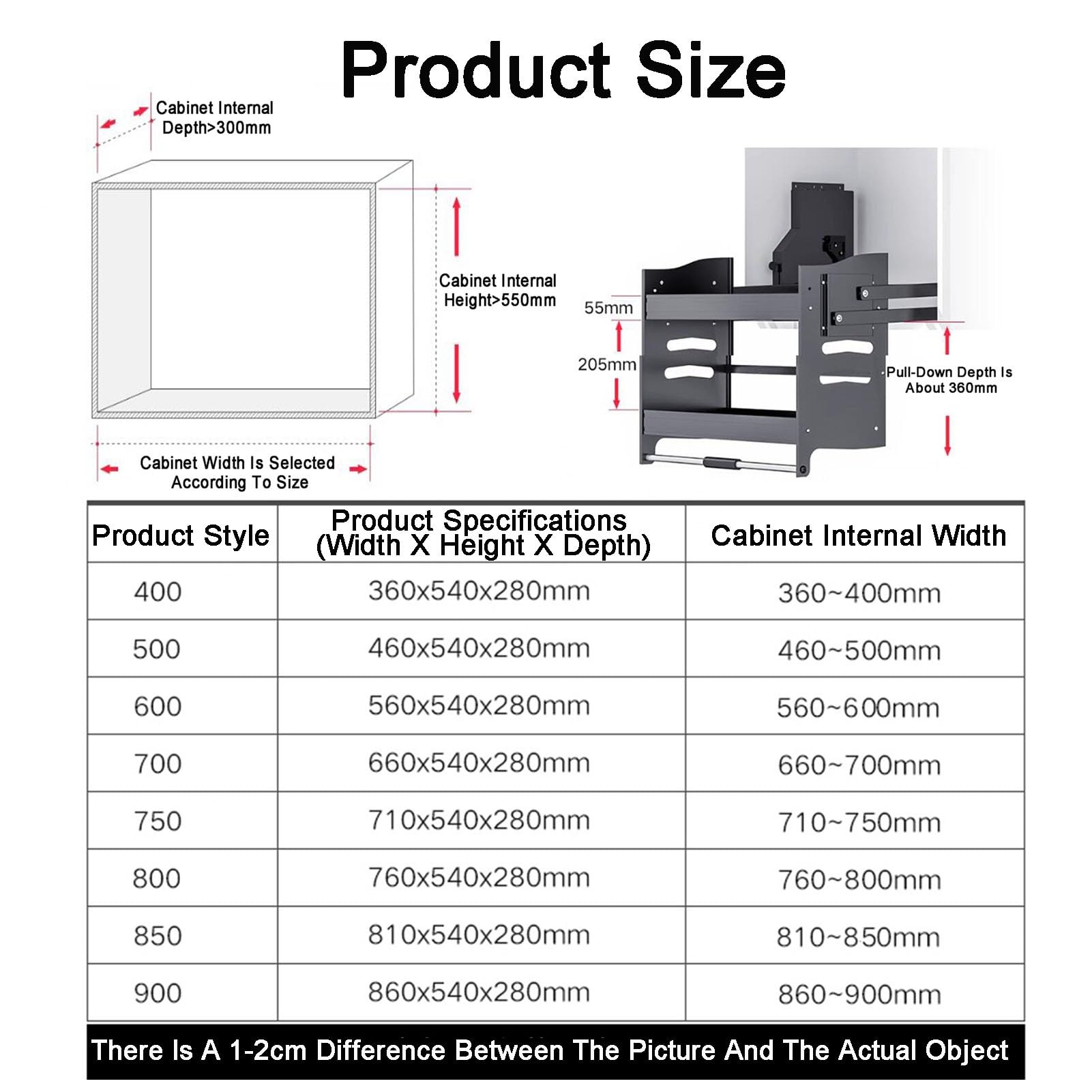 XLTFUC Pull-Down Cabinet Organizer, 2-Tier Kitchen Cabinet Pull-Down Shelves Space Saver Board 3 Load-Bearing Settings, Load-Bearing 30kg(710x280x540mm)
