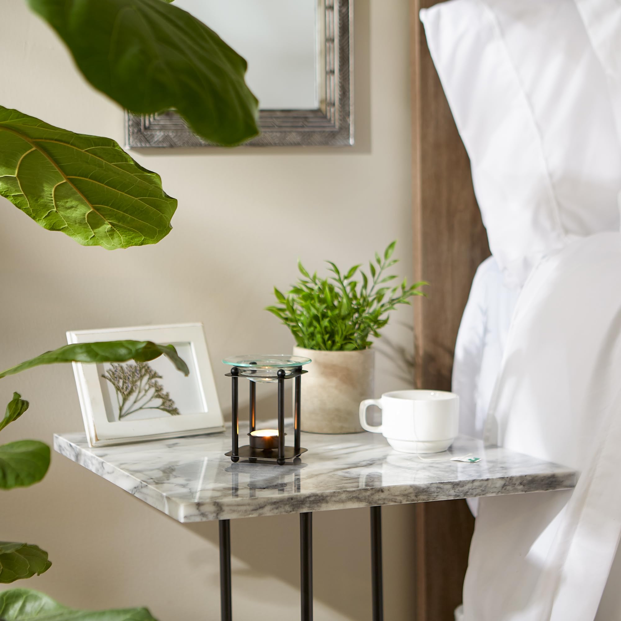 Gifts & Decor Duftlampe mit Duftlampe, modernes Design, asiatisches Kerzen-Aroma, Schwarz