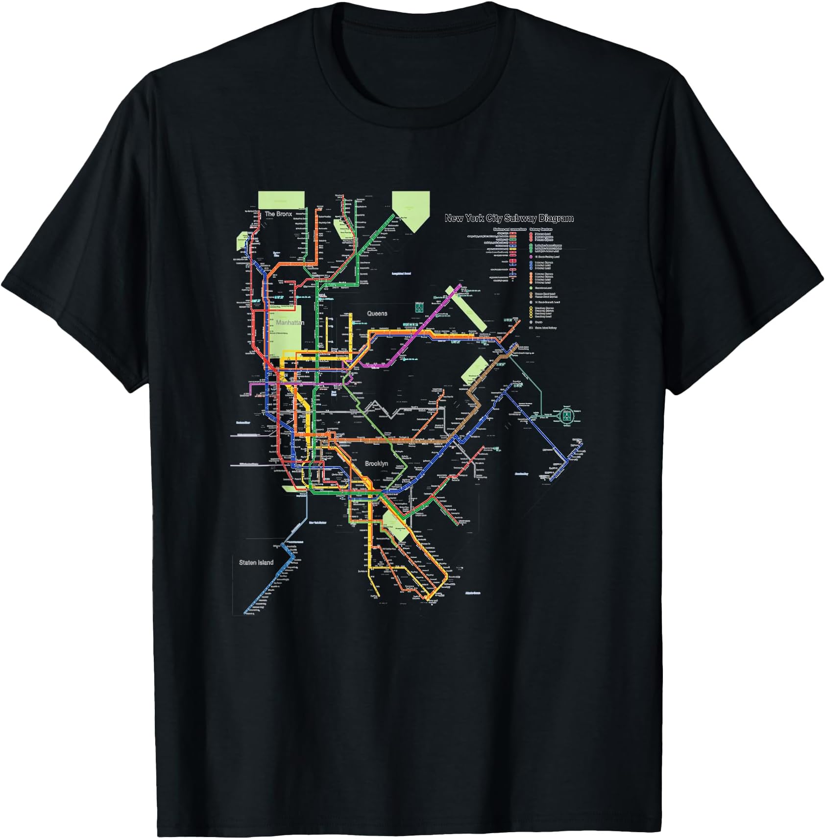 New York City Metro Map Art I Heart NY Souvenir Gifts T-Shirt