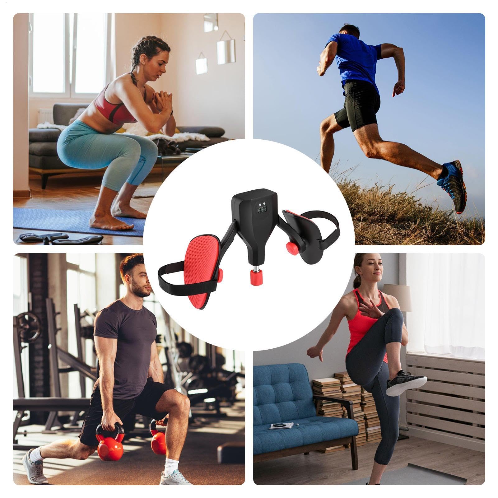 Trener bioder, trening wewnętrzny ud, wewnętrzny trening ud sprzęt do ćwiczeń z regulacją 360°, wielofunkcyjne materiały treningowe z licznikiem