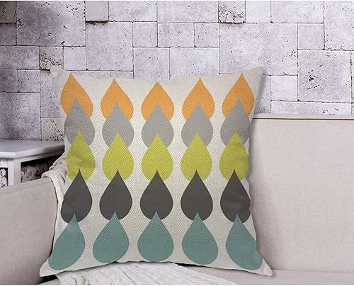 Miniatura 4 de AOYEGO Funda de almohada con patrón de mediados de siglo, en forma de agua, regular, colorida, simple, ordenada, moderna, creativa, funda de