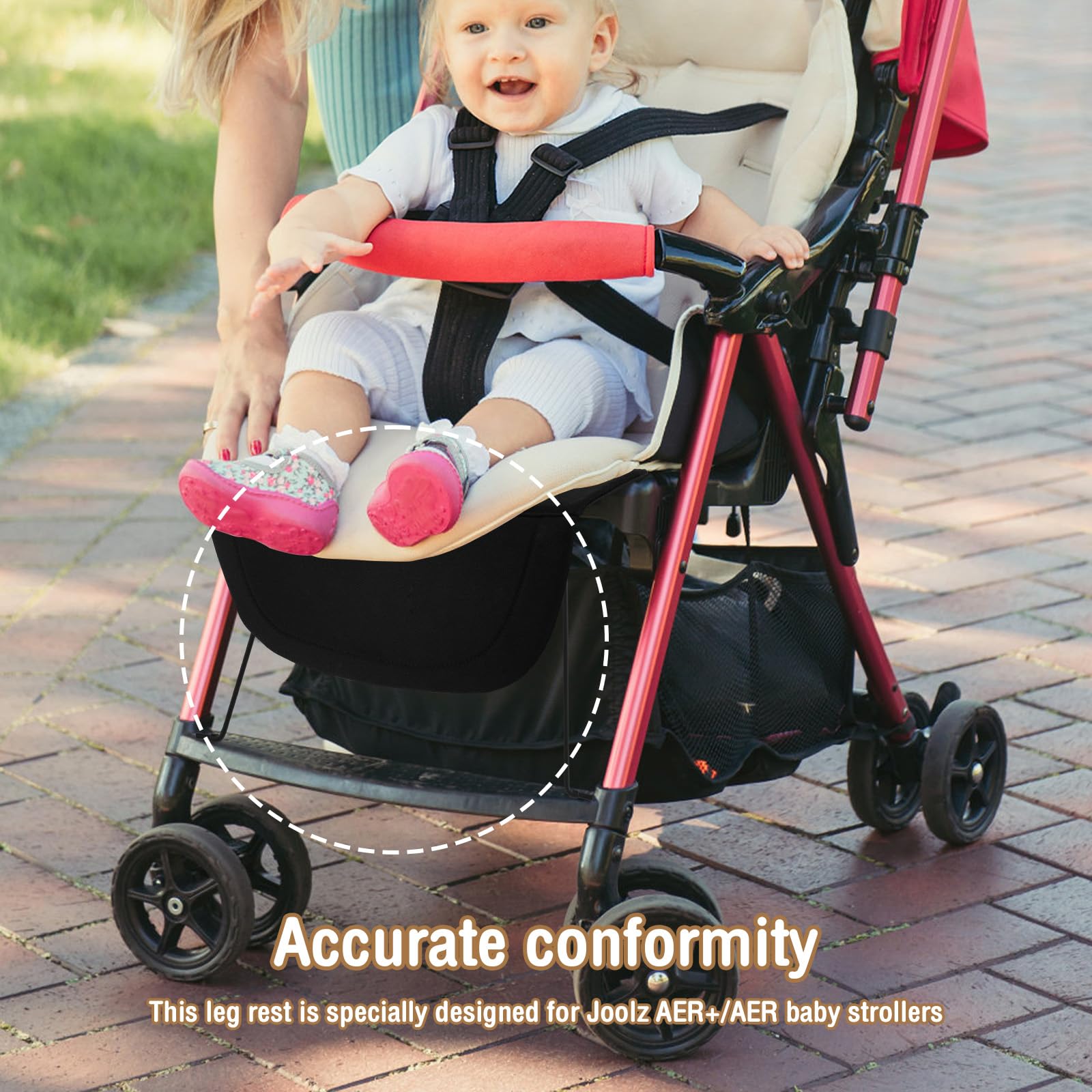 Passeggino Gamba,Poggiapiedi Esteso Pedale Sedile Esteso Traspirante Durevole Poggiapiedi Passeggino Accessori Per AER+/AER Bambino Bambini Pram (nero)