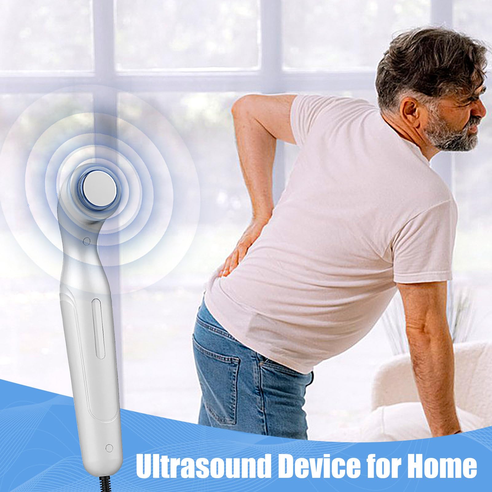 Macchina ad Ultrasuoni per Uso Domestico | Accessori Portatili Mano Libera per Corpo,Massaggiatore a Bacchetta Ergonomico Regolabile per Spalle Articolazioni Cosce Mani Gambe Braccia