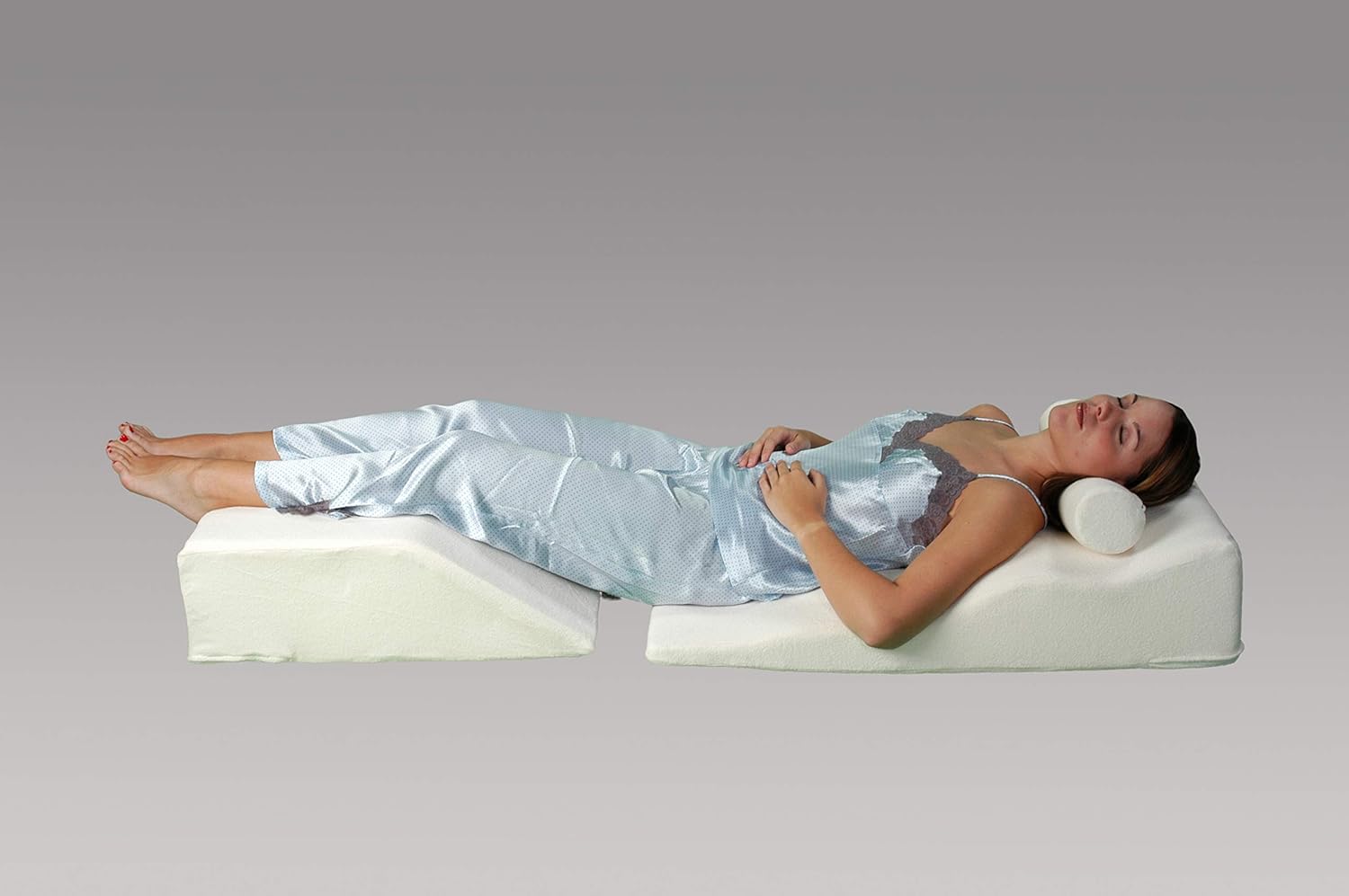 Long Bed Wedge with Memory Foam - 36"x 24"x 8" - Alleviates Hernia, Pressure, Pain, Circulation, Pregnancy - Great for Reading, Watching TV, Gaming - Made in USA