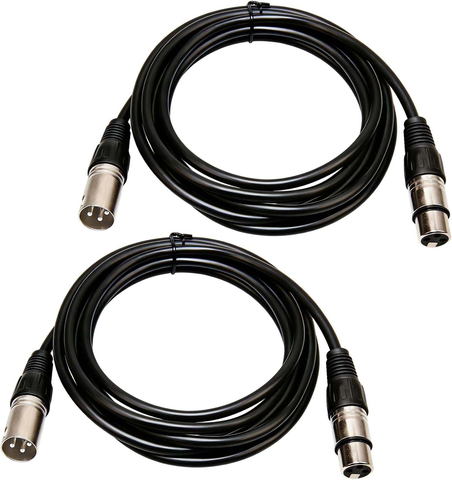 XLR Cable 3.0M 2 Pack, Premium XLR Microphone Cable with Strong Shielding, Durable PVC Jacket, Balanced Male to Female Microphone Cable for Mixer, Speaker, Studio & Stage Use