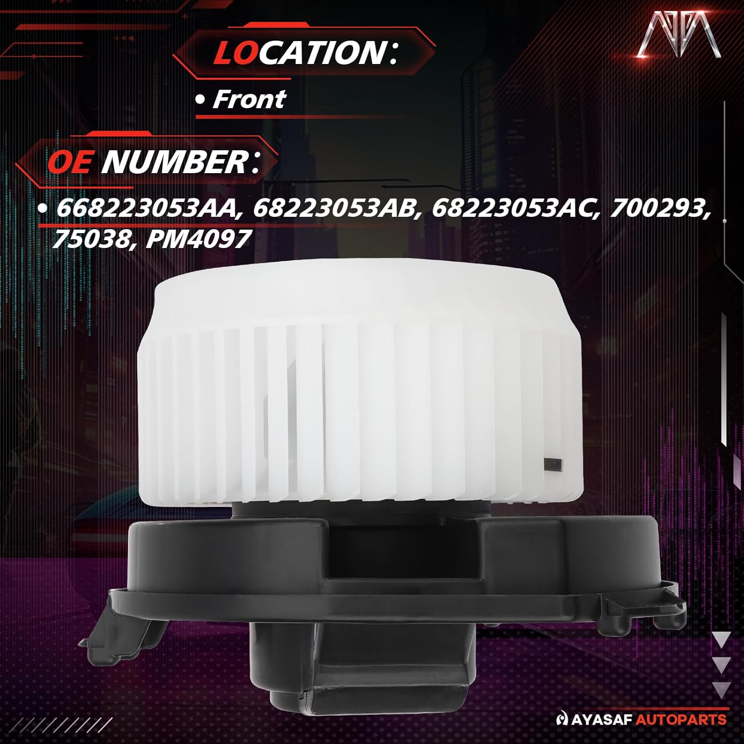 MAYASAF 700293 HVAC Blower Motor Assembly Fit for Jeep 2014-2022 Cherokee, for Chrysler 2015-2017 200