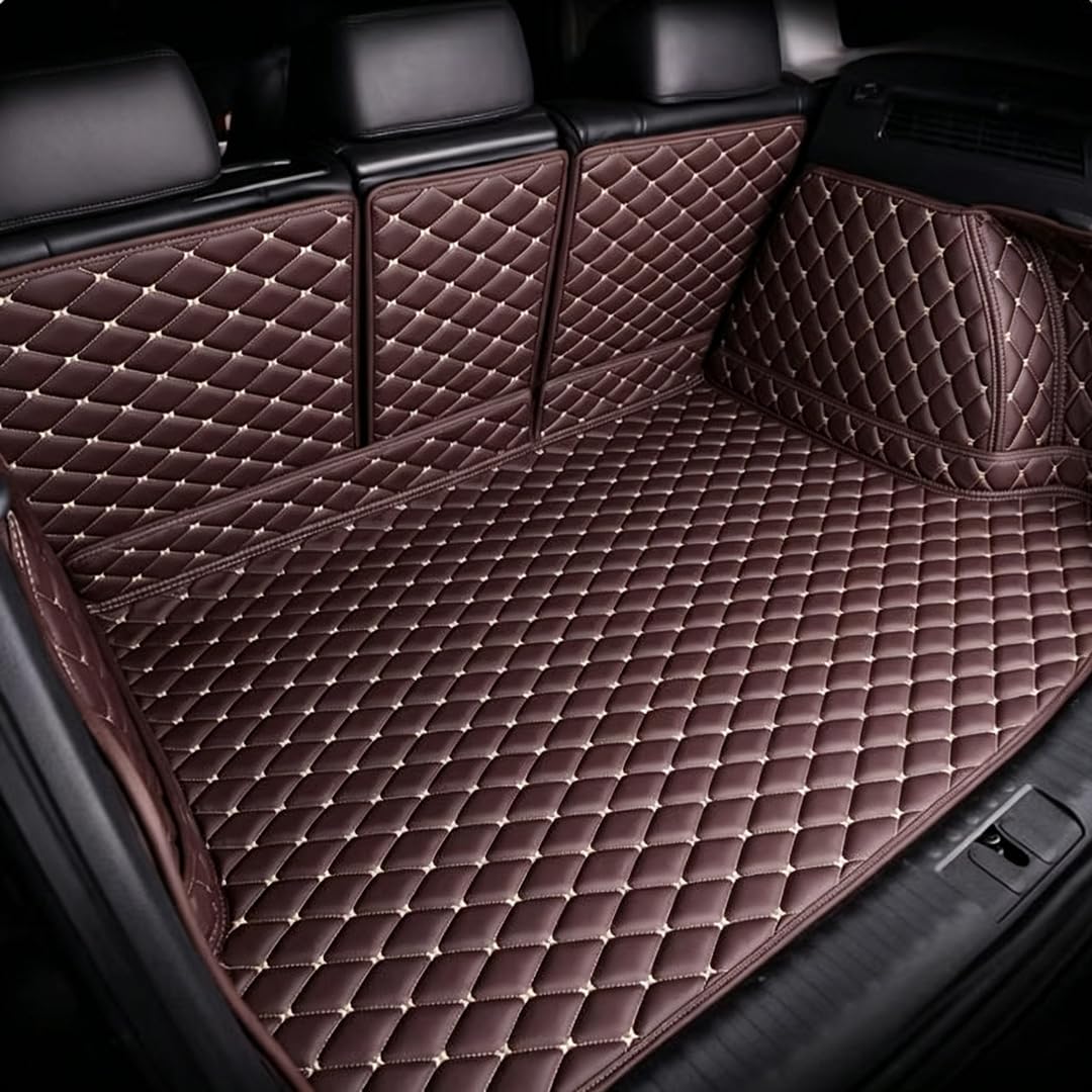 ZJXQM Car Trunk Protector Mat for Mitsubishi Zinger 7seats 2008-2016, Rear Trunk Waterproof Wear-Resistant Mats Protector Interior Accessories,Brown