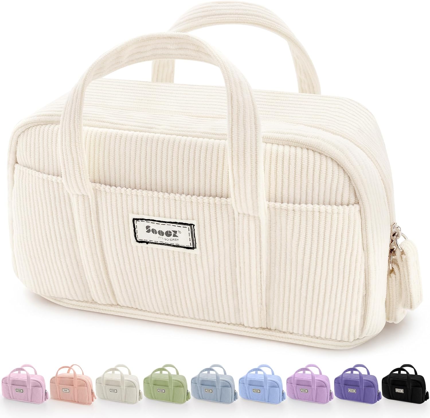 Sooez Large Pencil Case Pouch, Extra Big Pencil Bag with 5 Compartments