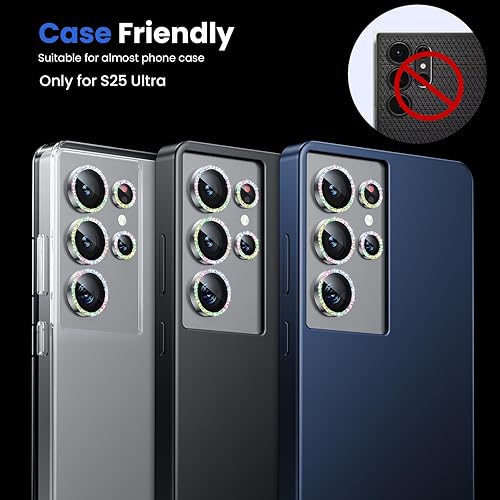 Miniatura 35 de WSKEN Protector de lente de cámara para Samsung Galaxy S24 Ultra, vidrio templado 9H ultra delgado resistente a los arañazos con círculo de aluminio