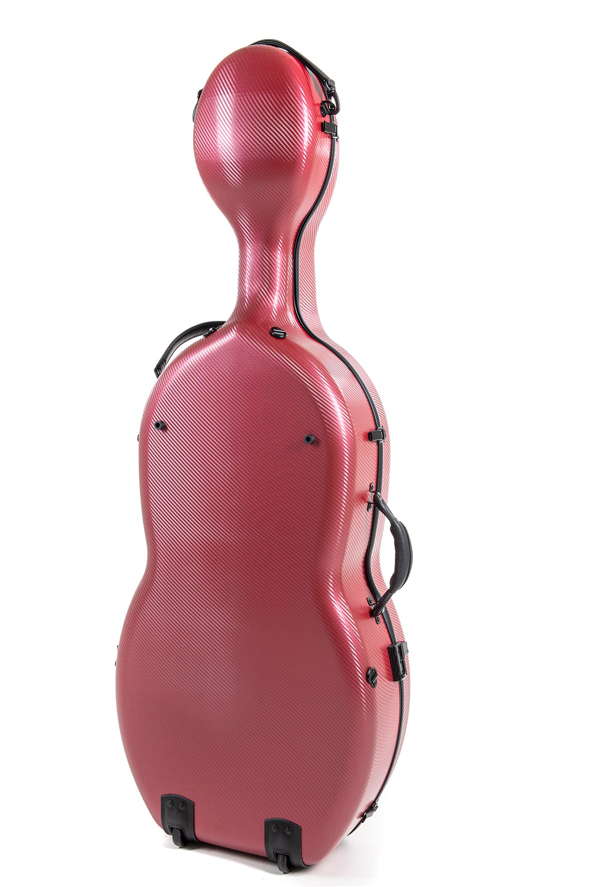 GEWA custodia per violoncello in policarbonato 4/4 rosso con cinghie a zaino, maniglia laterale e ruote (Rolly)