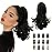 SOFEIYAN 13 Ponytail Extension Long Curly Ponytail Clip in Claw Hair Extension Natural Looking Synthetic Hairpiece for Women, Natural Black