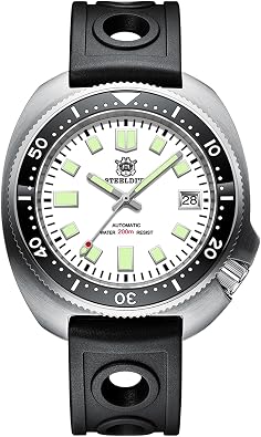 Steeldive SD1974، 6105 كابتن السلحفاة ويلارد، NH35، الياقوت، الأبيض، سوار وحزام مطاطي، BNIB