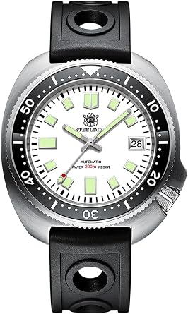 Burnside Steeldive SD1974, 6105 Turtle Captain Willard, NH35, Sapphire, White, Bracelet and Rubber Strap, BNIB