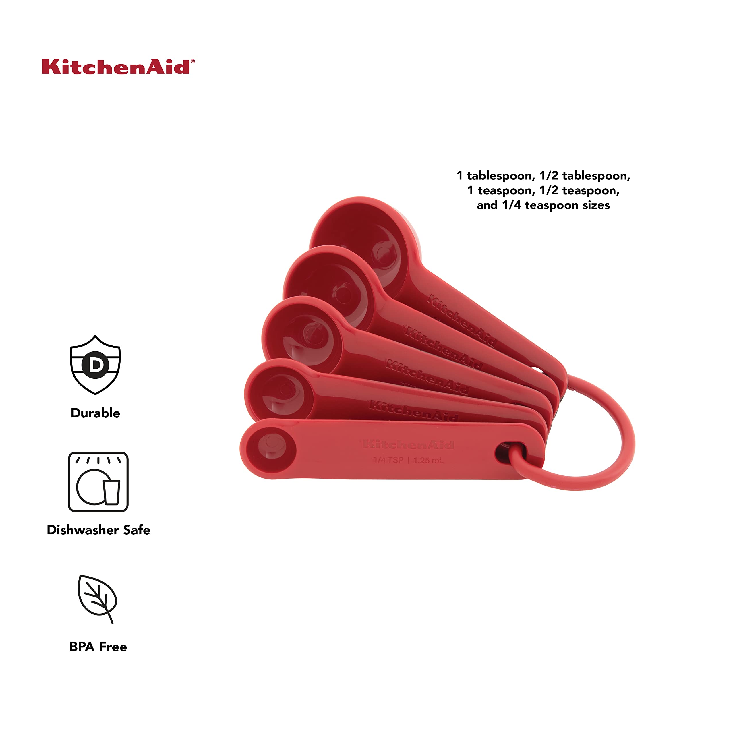 KitchenAid Universal S5 Measure Spoons - Red -3