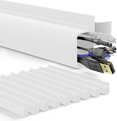 Delamu Organizador de cables de 157 pulgadas debajo del escritorio, seguro y ordenado debajo del escritorio, organizador de cables para el hogar y