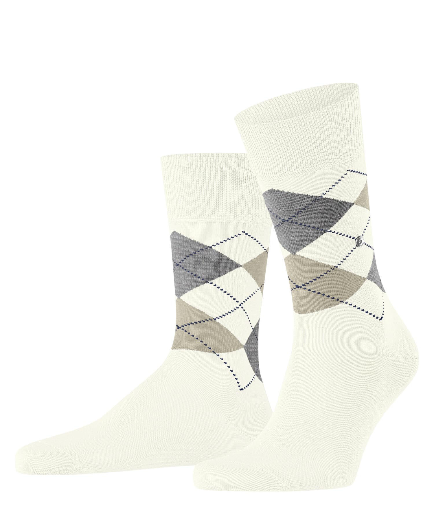 Burlington Men's Manchester M So Cotton Patterned Socks 1 Pair, White Off-White 2049, 11-14