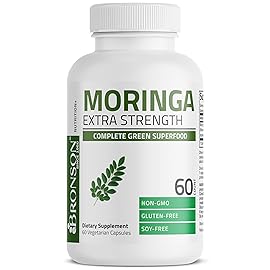 Bronson Moringa Extra Strength Capsules Moringa Oleifera Powder, 60 Count