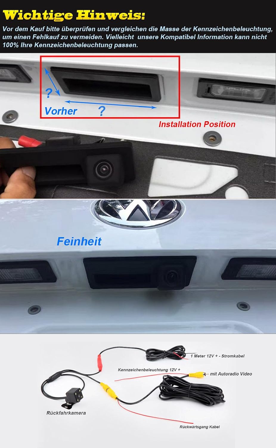 Trunk Handle Vehicle-Specific Camera Integrated into Case Handle Rear View Camera for 5 Series M5/3 Series M3/X1/X3/X5/X6/E39/E53/E90/E60/E70/E83