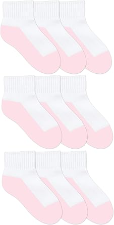 Jefferies Socks Boys Girls School Uniform Seamless Half Cushion Quarter Sport Socks 9 Pair Pack