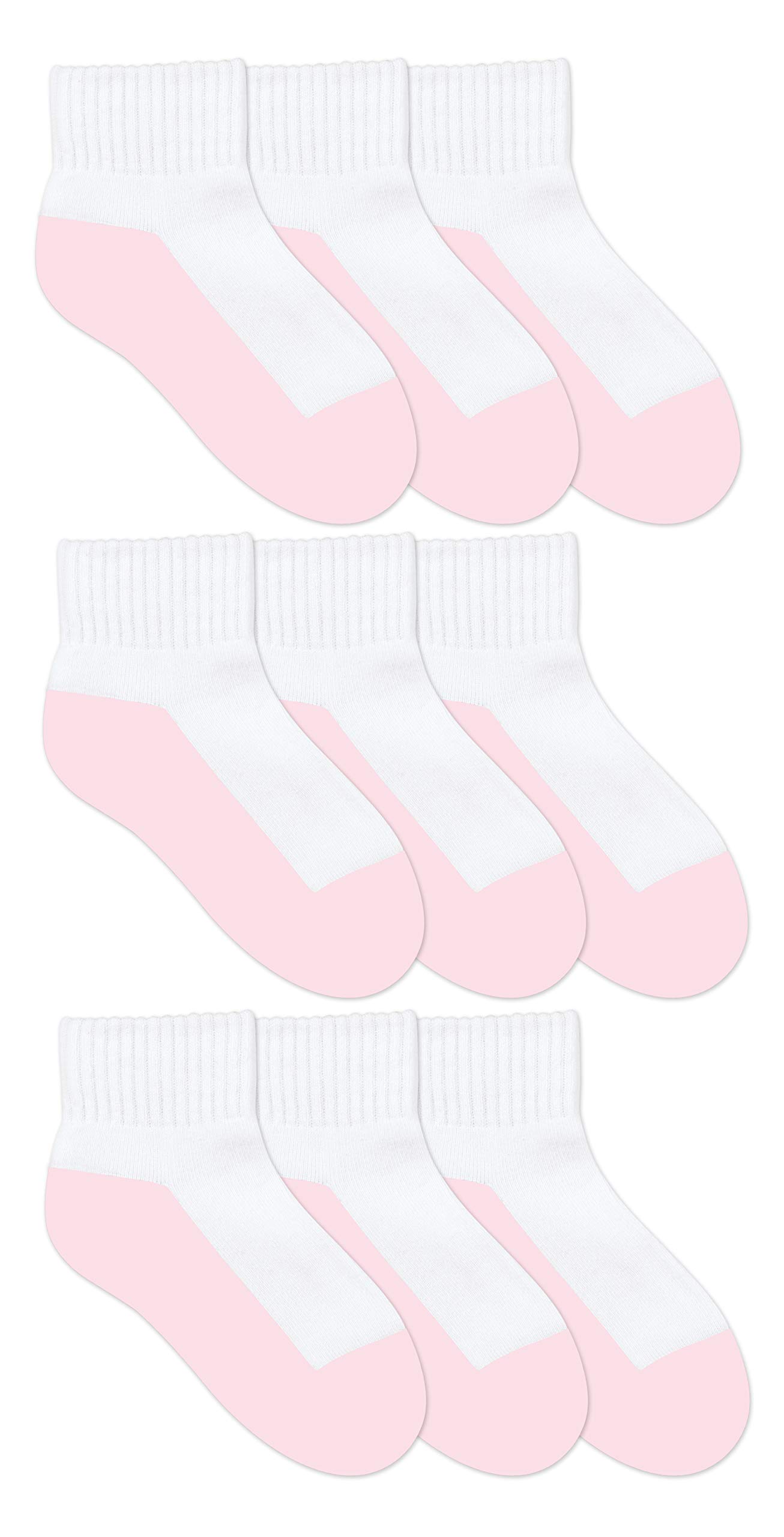 Jefferies Socks Boys Girls School Uniform Seamless Half Cushion Quarter Sport Socks 9 Pair Pack
