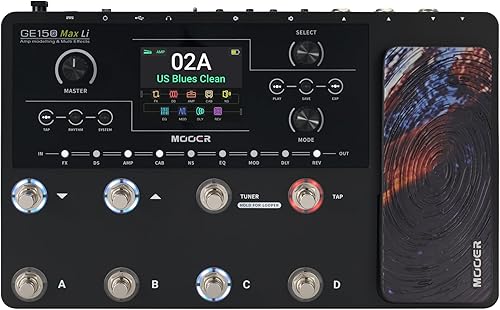 Miniatura 11 de Pedal multiefectos para amplificador de guitarra portátil MOOER GE150 Pro Li con batería incorporada con 200 preajustes, 151 efectos, 55 modelos de