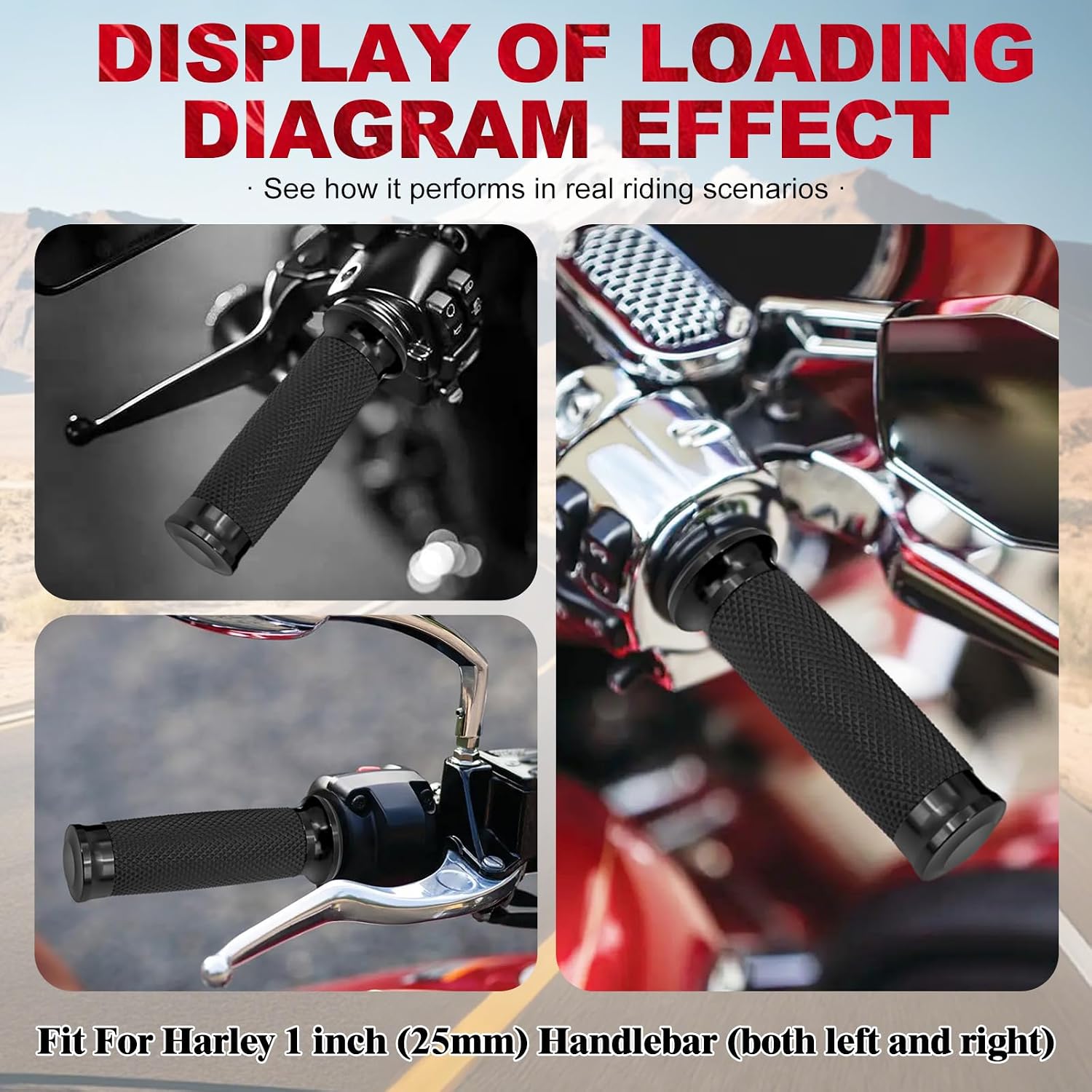 Motorcycle 25mm Handlebar 1" Hand Grips Non-Slip Aluminum Fit for Harley Touring Road Street Glide Sportster 1200 883 72 48 XL Dyna Softail Custom VRSC