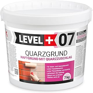 07 Quarzgrund 7 kg, Putzgrund Haftgrund weiß, Grundierung mit Quarzsand für Beton Putz, Primer Innen Außen, Schnell trocknend und Frostbeständig
