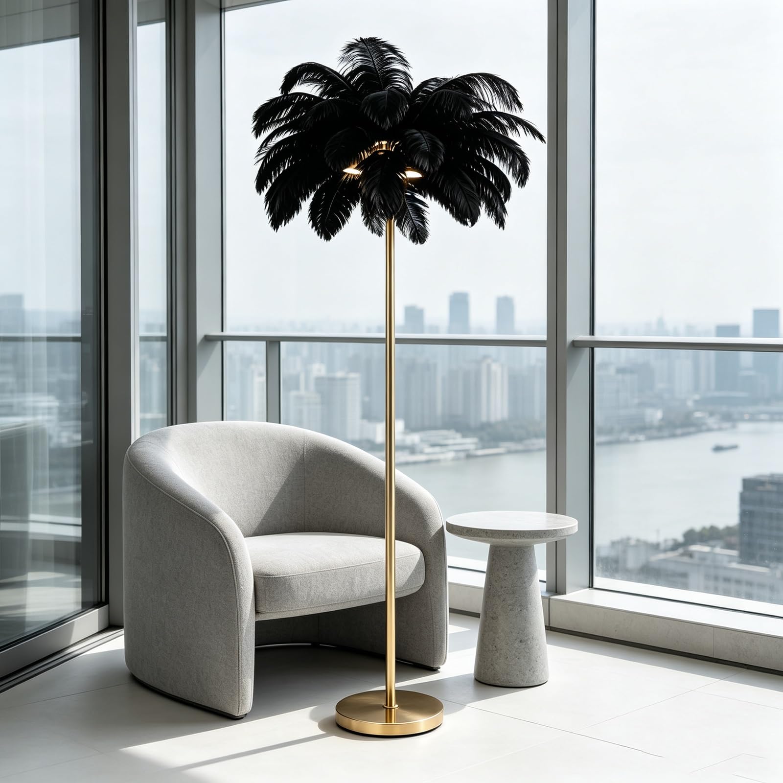 LCNDKF Handcrafted Feather Floor Lamp