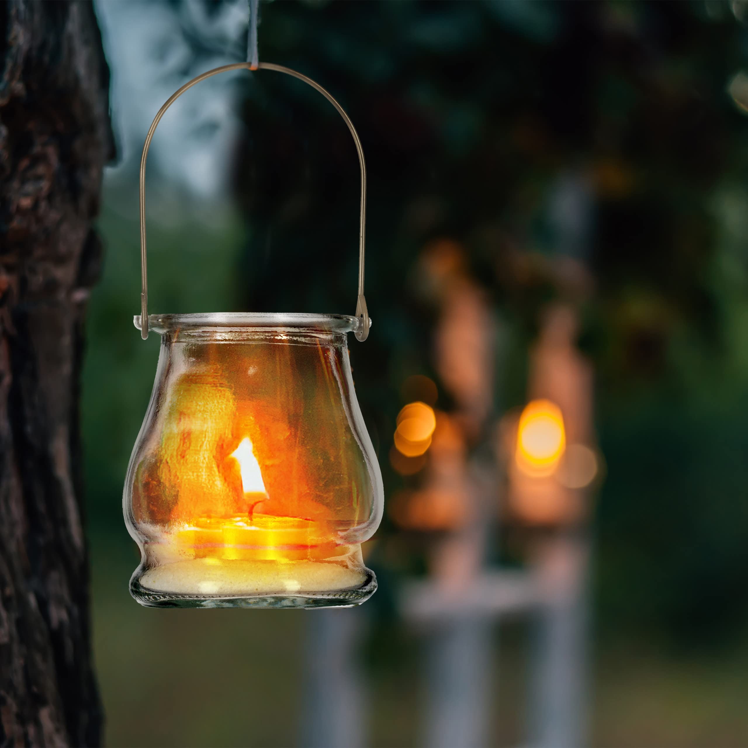 Set 12 Vasetti Portacandele In Vetro Con Manico - Multicolore, HxD 10x8.5cm, Per Interni Ed Esterni - Foto 6