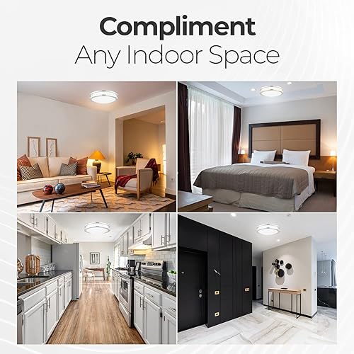 Miniatura 6 de Lámpara de techo LED de 16 pulgadas, lámpara de techo empotrada de 26 W para baño, pasillo, sala de estar y dormitorio, regulable, 2200 LM,