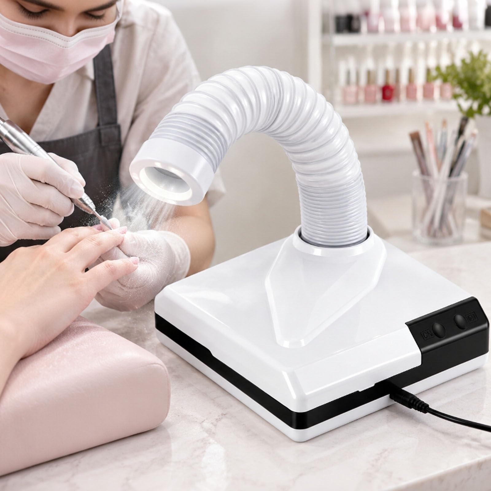 Odpylacz biurowy o mocy 65 W, pochłaniacz pyłu do paznokci 2 w 1